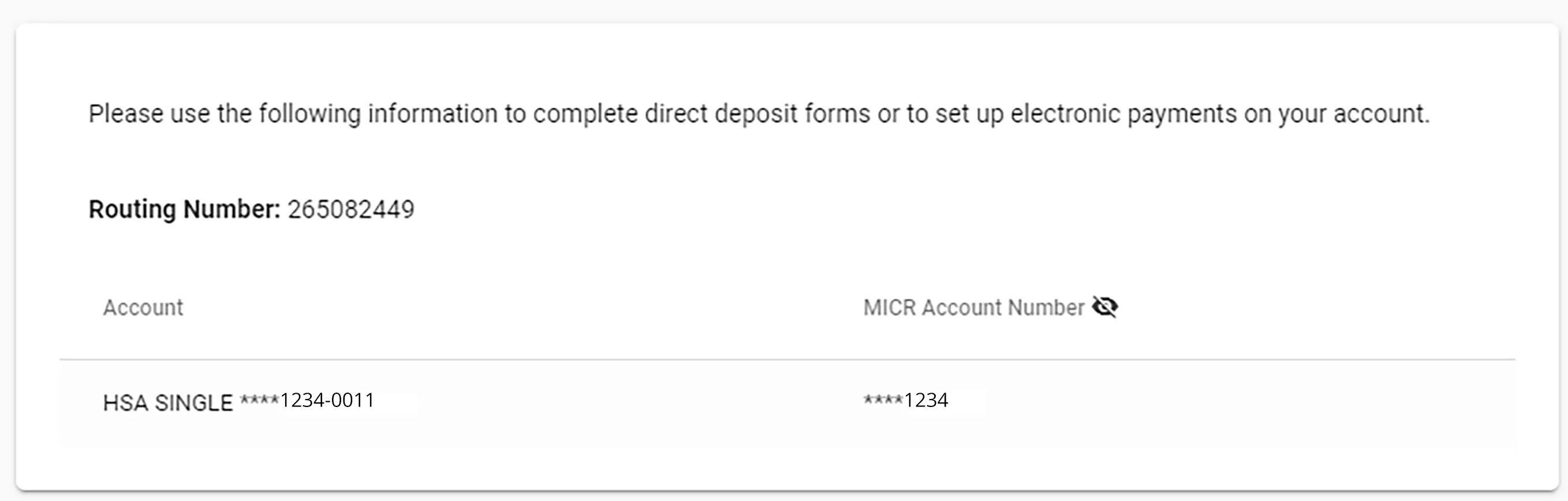 Routing and Account Number